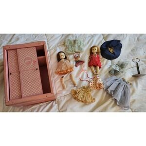 2 1950's Vintage Madame Alexander Dolls Lot, Ginny Wardrobe, Clothes,‎ Accessory